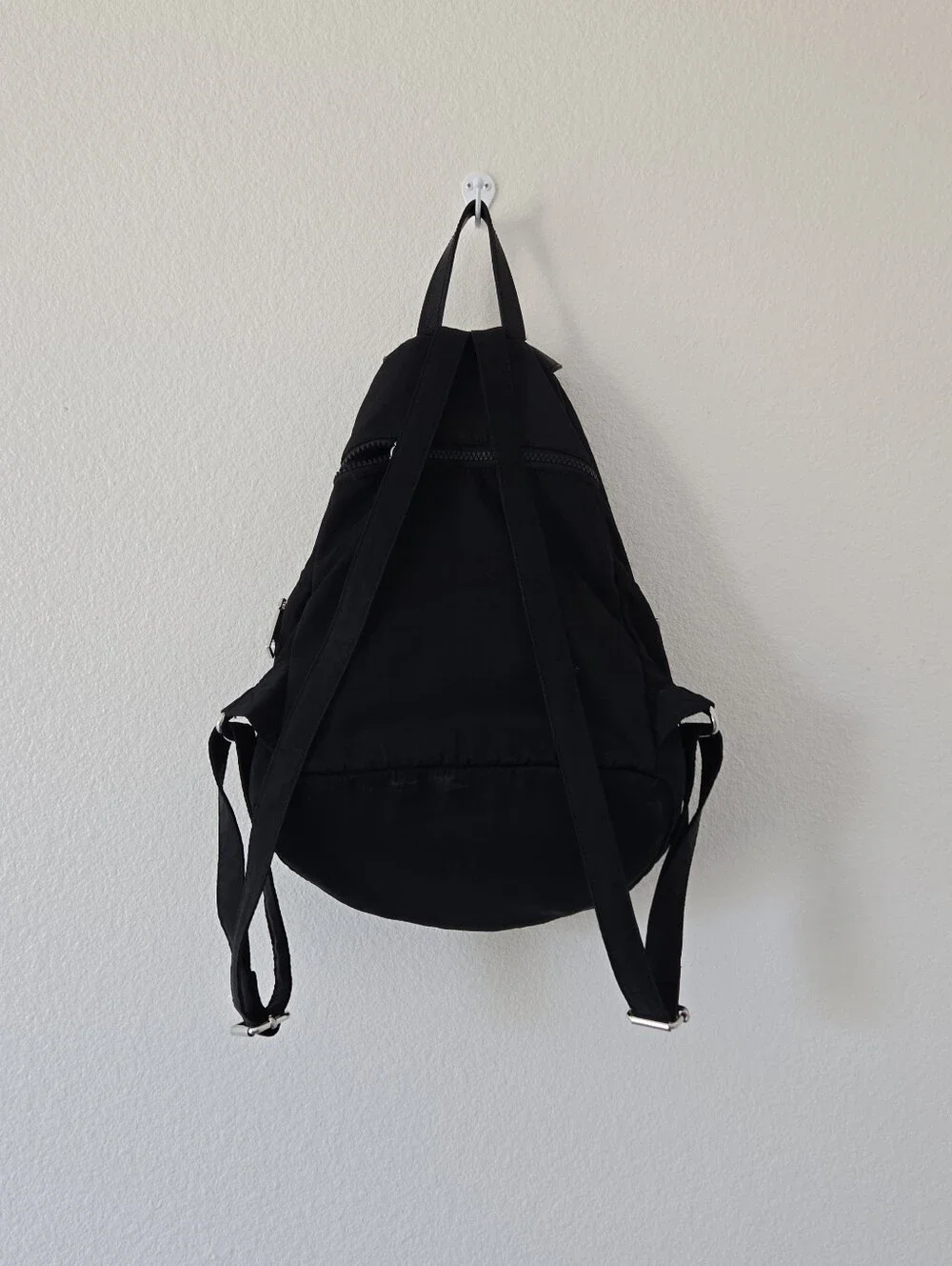 Rebecca‎ Minkoff Julian Black  Nylon Leather Backpack Silver Hardwear